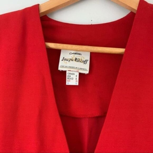 Vintage Joseph Ribkoff red fabric spring jacket US 8 - Picture 6 of 6